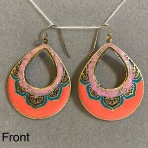 Colorful/Gold Teardrop Earrings